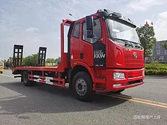 邯郸解放J6单桥平板车厂家 好车不贵专拖150挖掘机拖板车