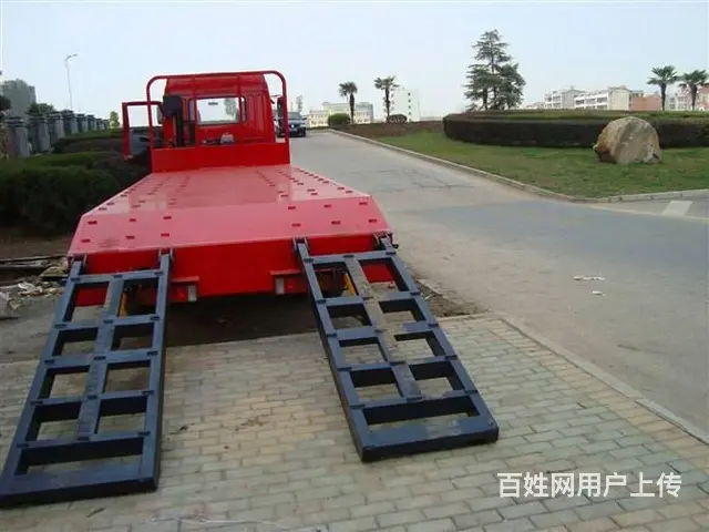 解放小三轴挖机平板拖车 前四后四挖机拖板车 - 图片 3