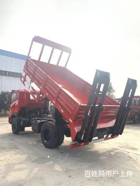 东风单桥挖机拖车10吨挖机拖车带栏板自卸车在哪里买 - 图片 5