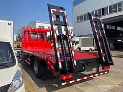 国六东风单桥平板车  货箱平板车  勾机运输车厂家