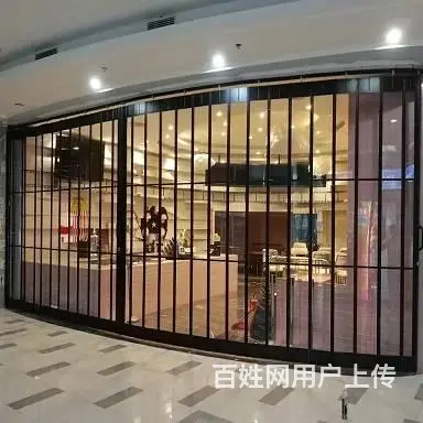 苏州铝合金折叠门，商场水晶透明折叠推拉门定做 - 图片 3